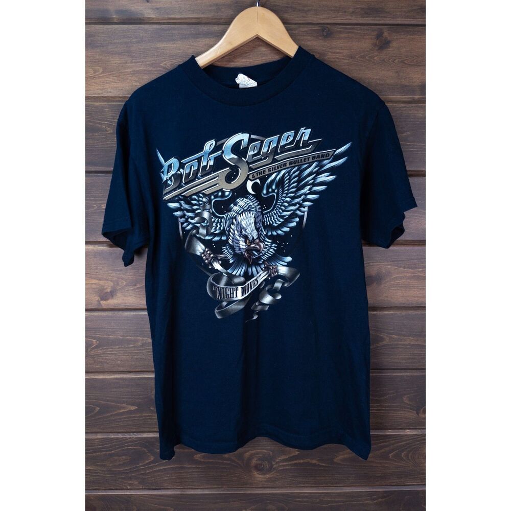 Bob Seger & The Silver Bullet Band 2011 Tour Navy Blue T-Shirt Size Medium